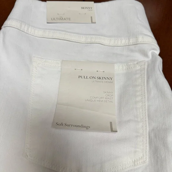 NWT Soft Surroundings Pull On Skinny Ultimate Denim Crop Hem Detail Size L 14/16 - Picture 16 of 16
